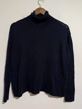 Everlane Ultrafine wool Navy Blue Boxy Sweater, Small